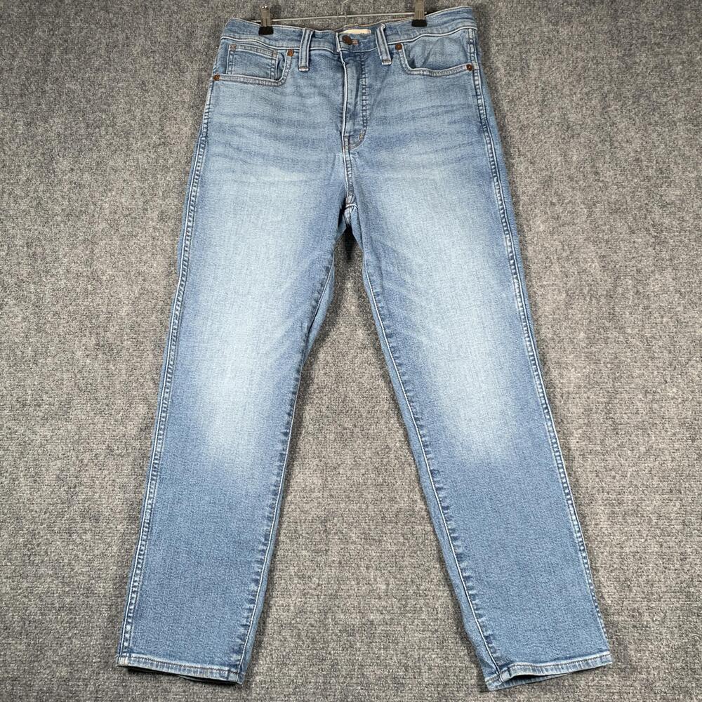Madewell Jeans Womens 29 Light Wash High Rise Stovepipe Straight Stretch Denim
